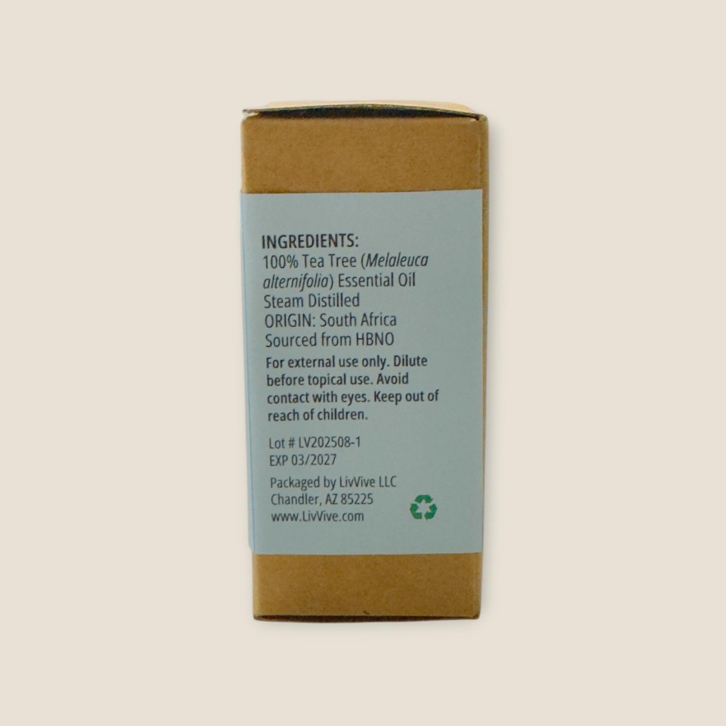 Organic Tea Tree Essential Oil (10ml Euro Dropper)