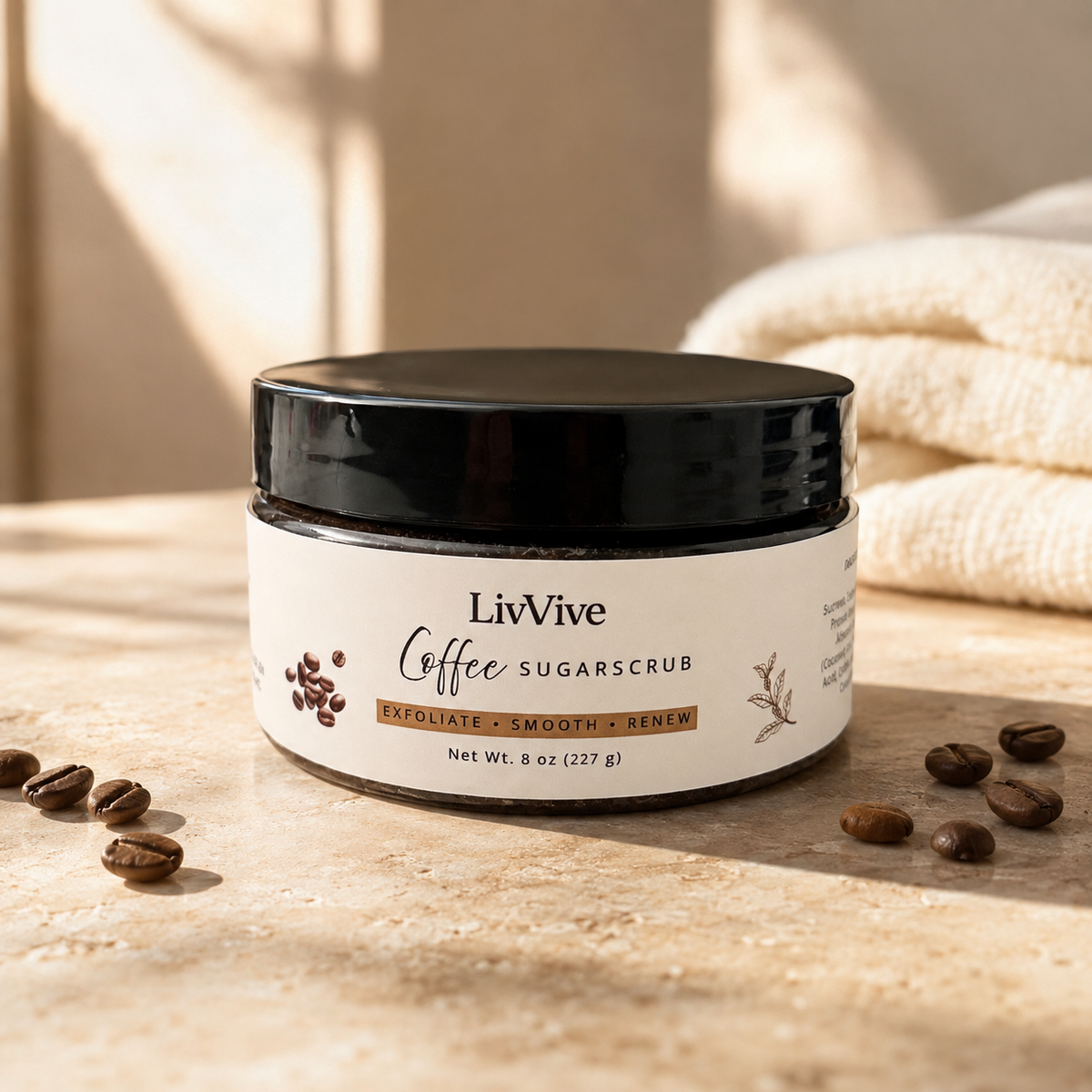 Coffee Body Scrub – Exfoliating Sugar Scrub – 8 oz