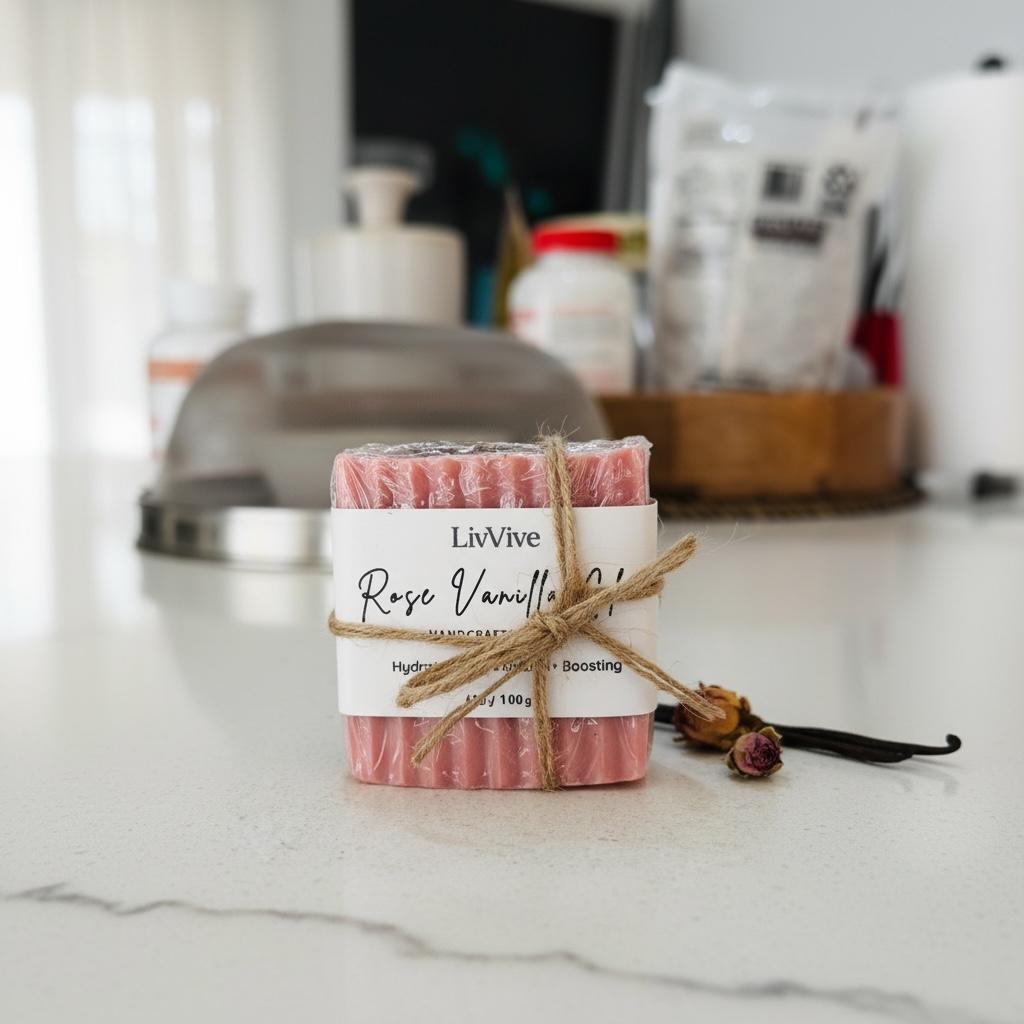 Rose Vanilla Goat Milk Soap Bar